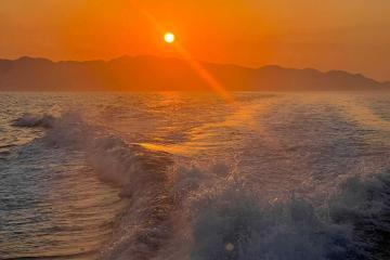 sunset in symi