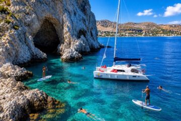 catamaran cruise rhodes Medium - Kolymbia Sea Lines swim snorkel caves catamaran
